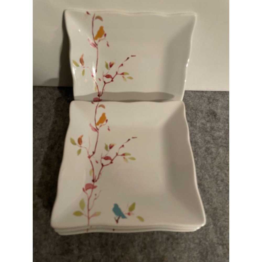 Fifth 222 Set of 4 Egremont Square 5.25 inch Plates With Birds   #1314